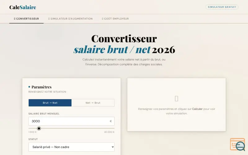 Screenshot of CalcSalaire