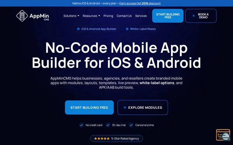 Screenshot of AppMinCms