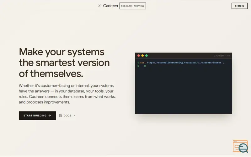 Screenshot of Cadreen
