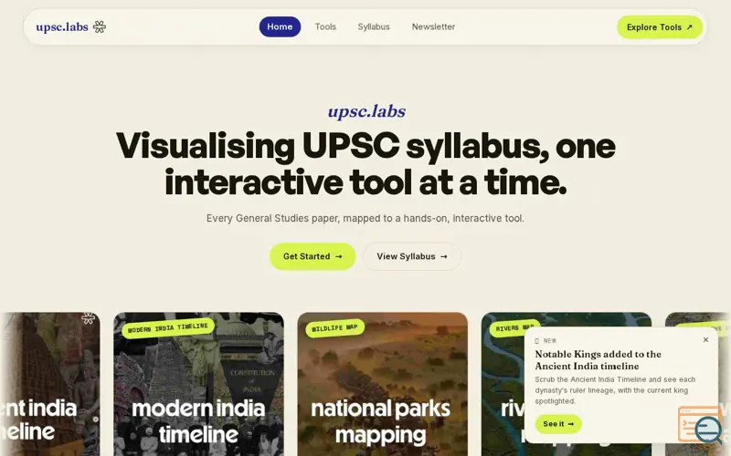 Screenshot of upsc.labs