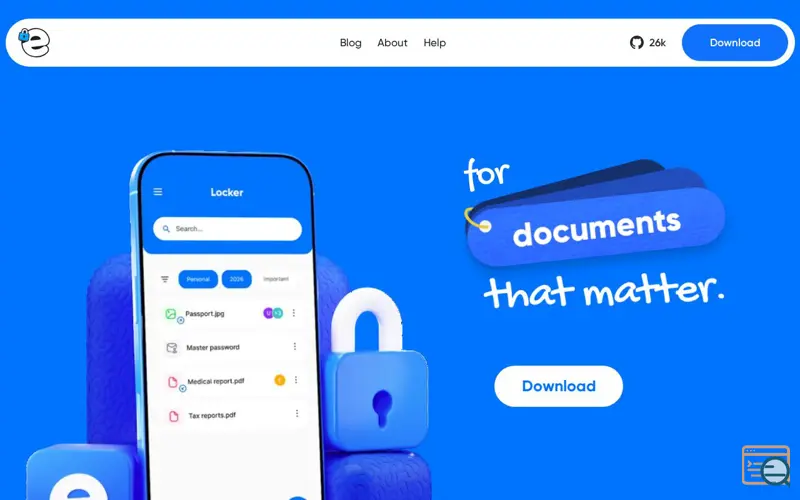 Screenshot of Ente Locker, a launch using Gatsby