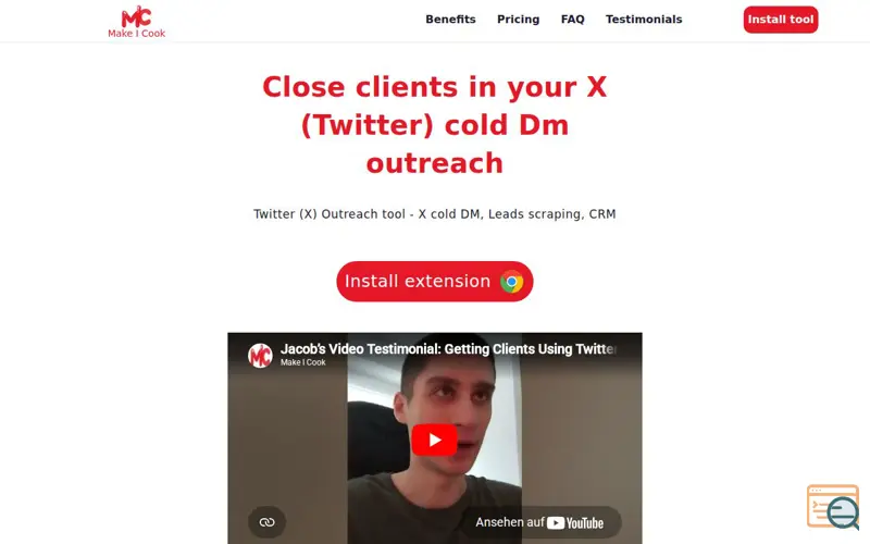 Screenshot of Twitter X DM outreach tool - Make I Cook, a launch using ImgBB