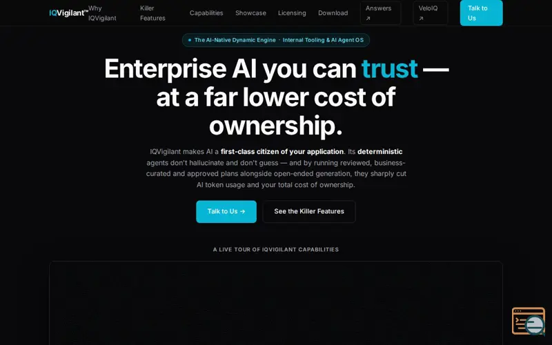 Screenshot of IQVigilant answers
