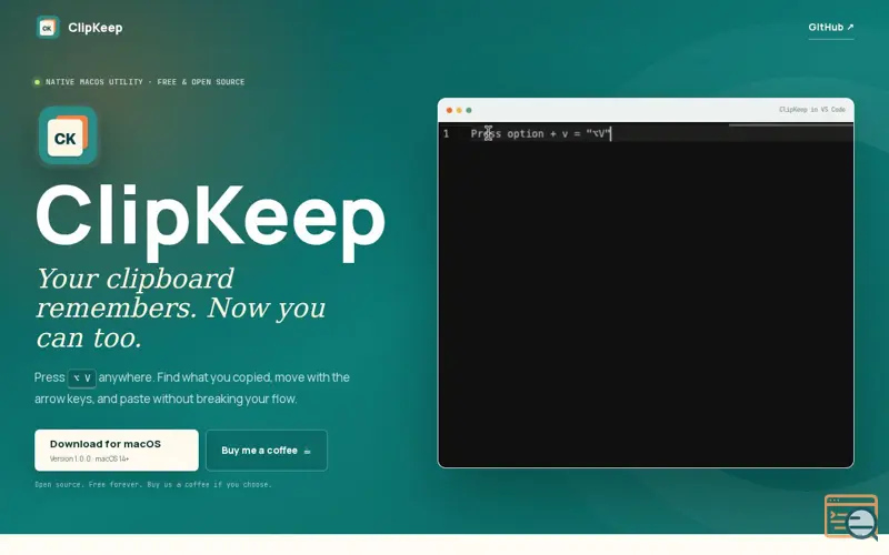 Screenshot of ClipKeep