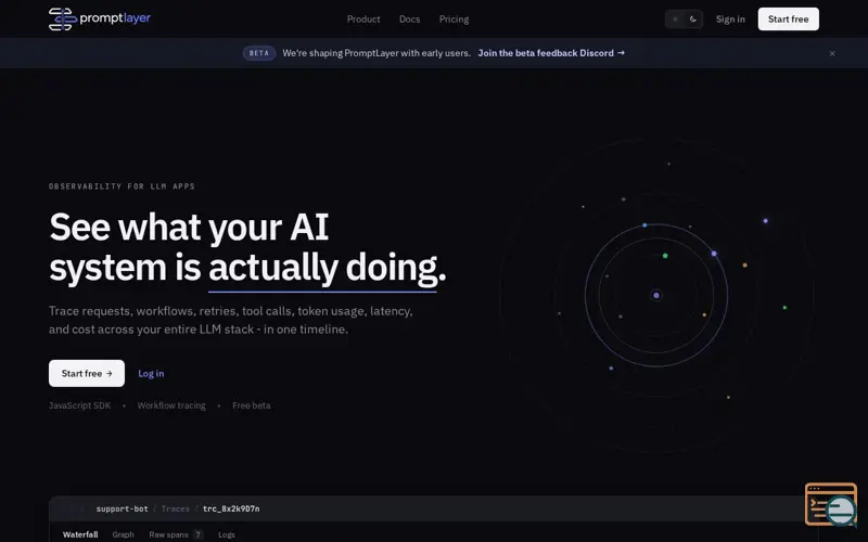 Screenshot of PromptLayer