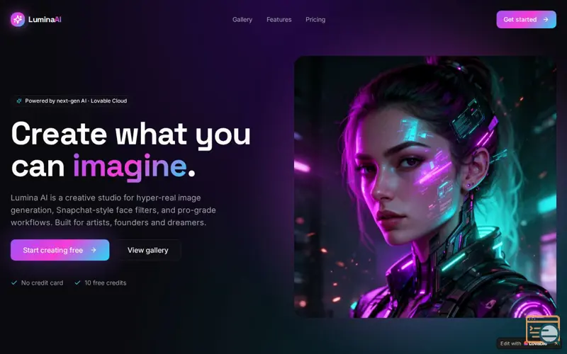 Screenshot of Lumina Ai 