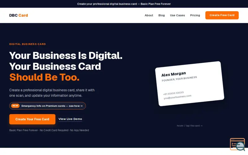 Screenshot of DBC Card