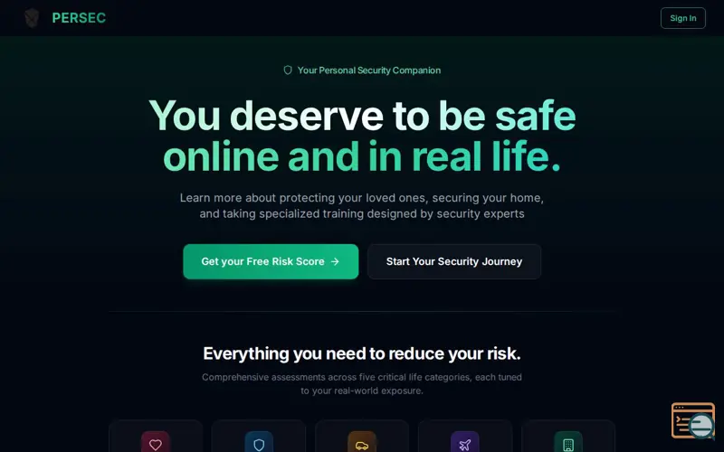 Screenshot of PERSEC