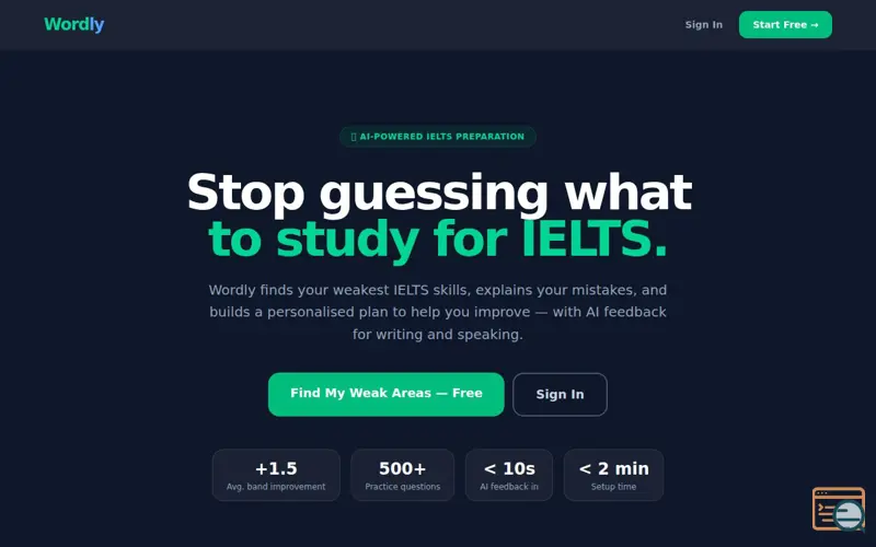 Screenshot of Wordly — AI-Powered IELTS Prep