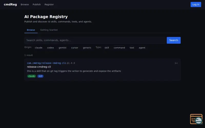 Screenshot of CMDReg