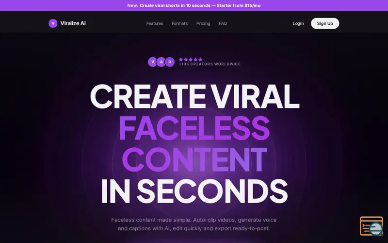 Screenshot of Viralize AI
