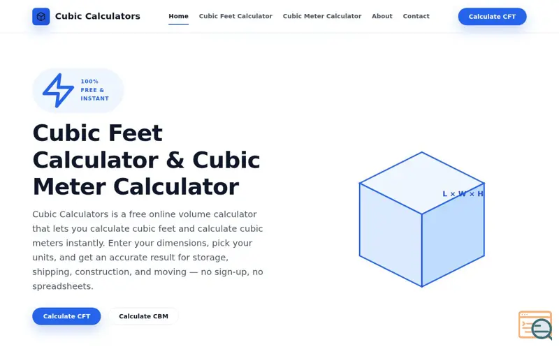 Screenshot of Cubic Calculators