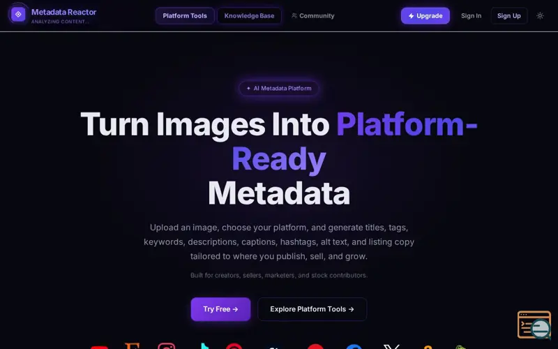 Screenshot of Metadata Reactor
