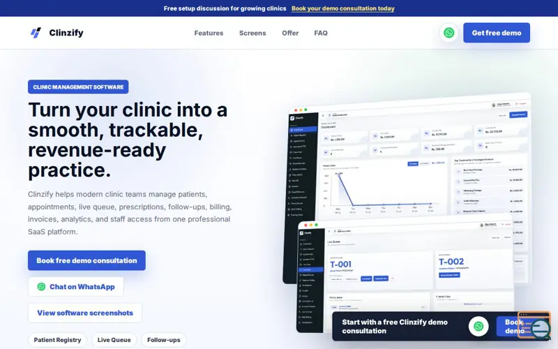 Screenshot of Clinzify