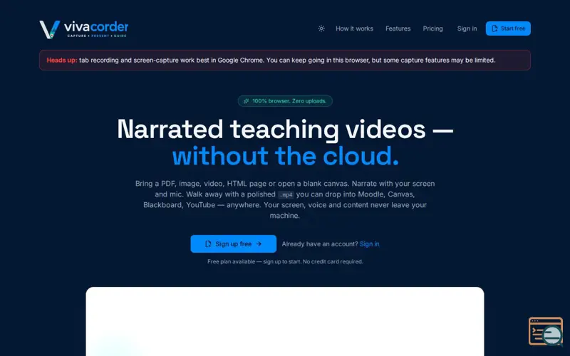 Screenshot of Vivacorder — Screen Recorder for Teachers
