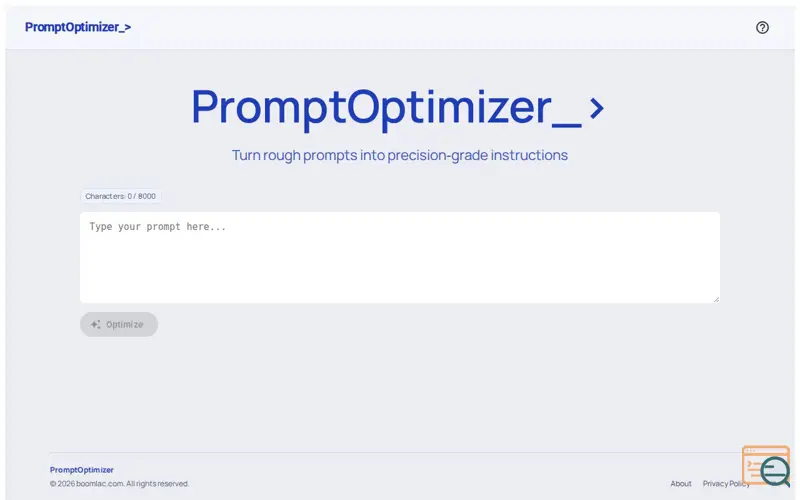 Screenshot of PromptOptimizer
