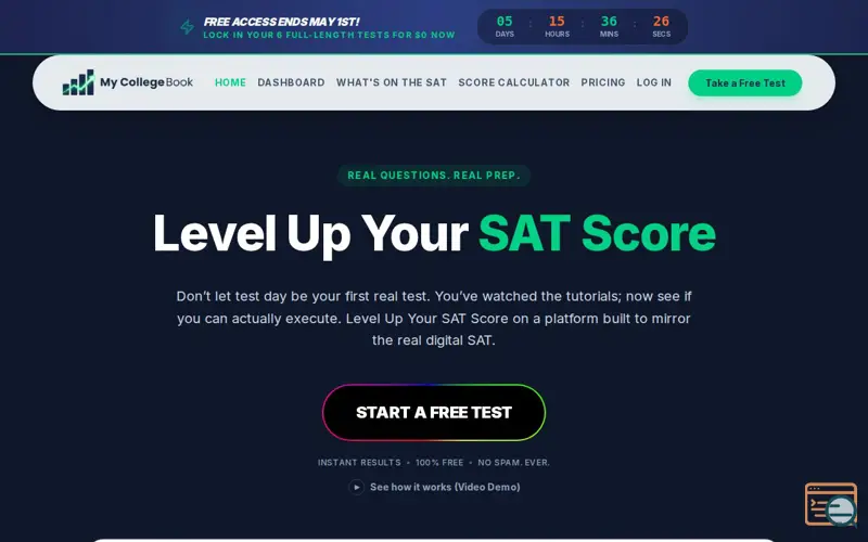 Screenshot of MyCollegeBook