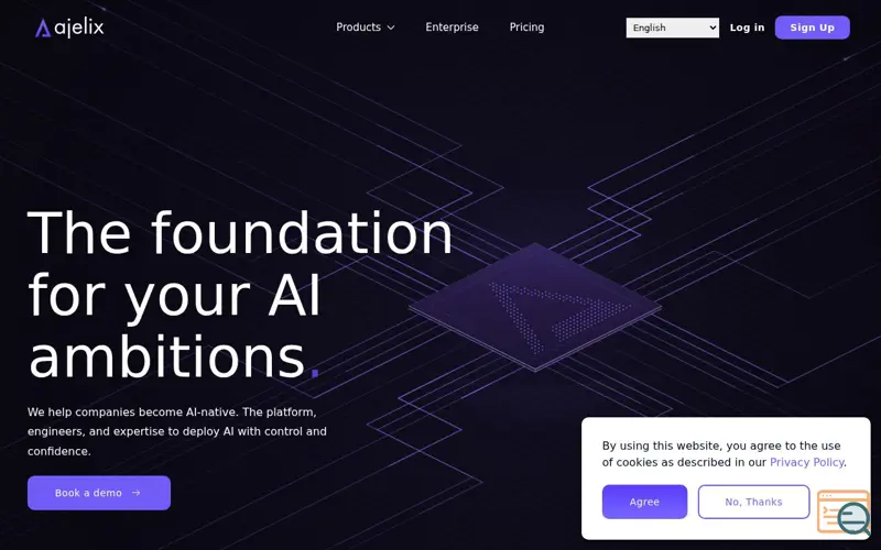 Screenshot of Ajelix Enterprise, a launch using Yoast