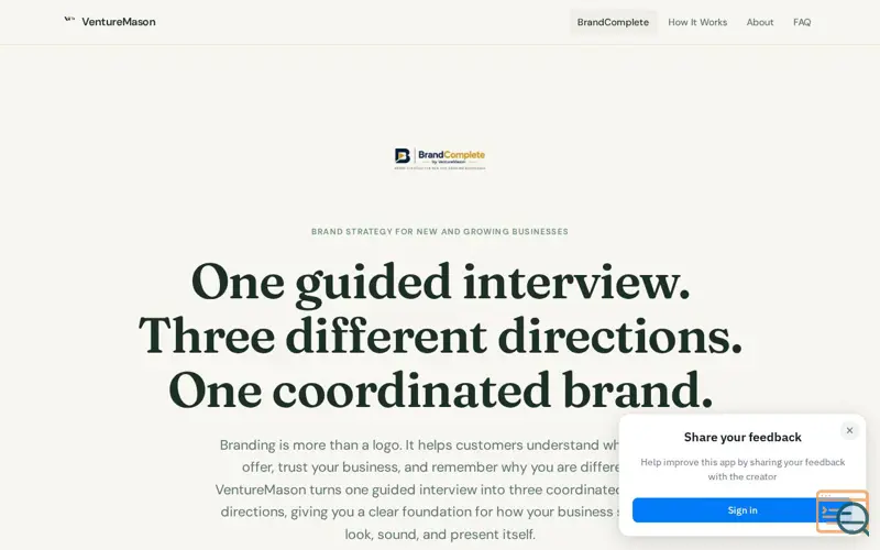 Screenshot of BrandComplete