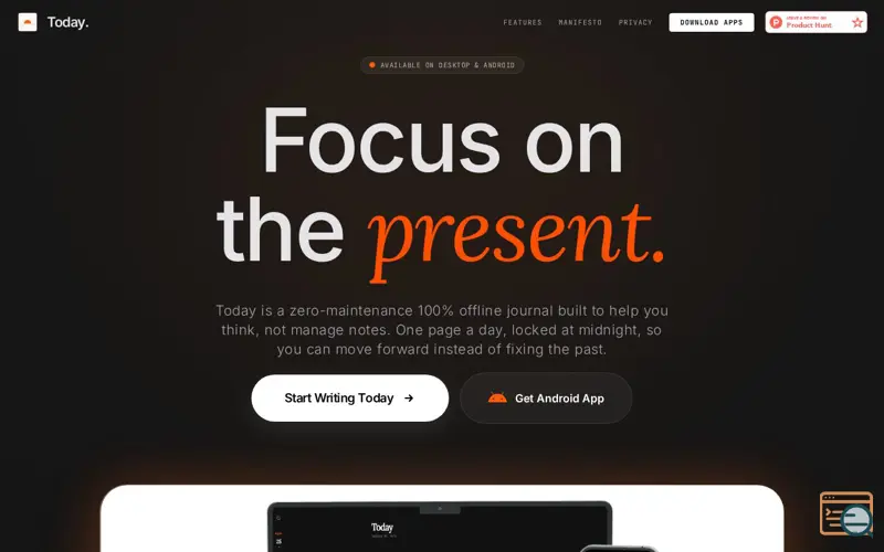 Screenshot of Today for Mobile
