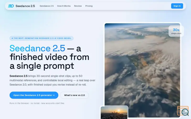 Screenshot of Seedance 2.5 AI Video
