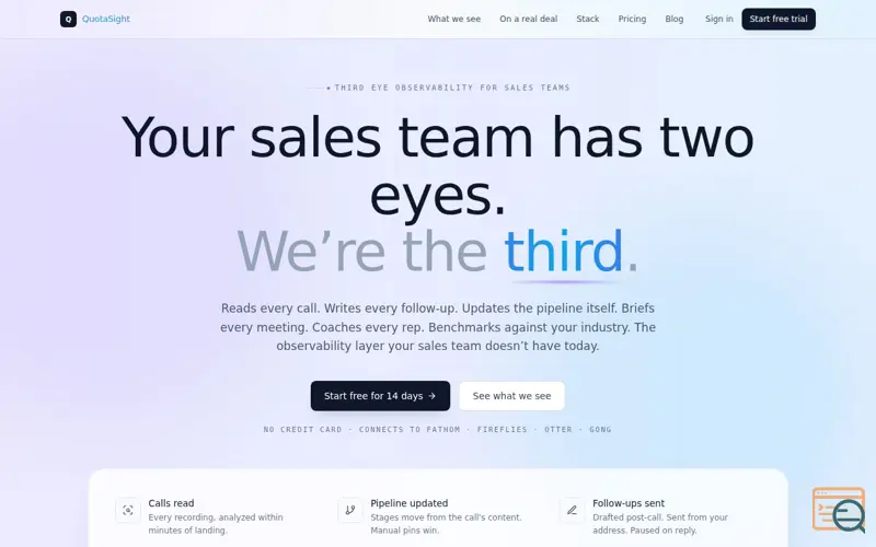 Screenshot of QuotaSight
