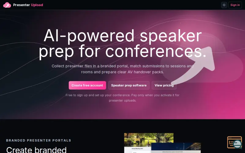 Screenshot of Presenter Upload
