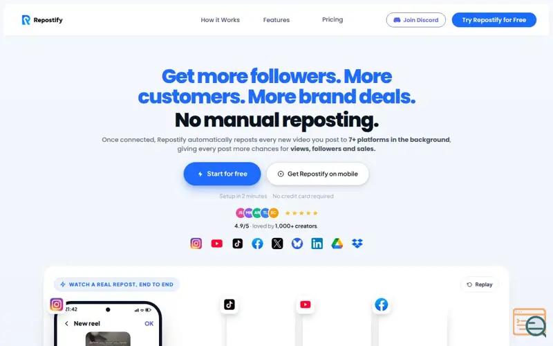 Screenshot of  Repostify