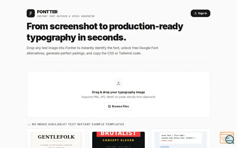 Screenshot of Fontter