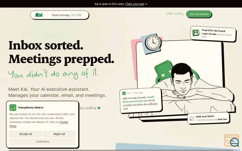 Screenshot of Kai for Chrome, a launch using Hugging Face