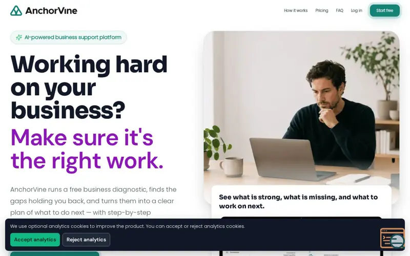 Screenshot of AnchorVine