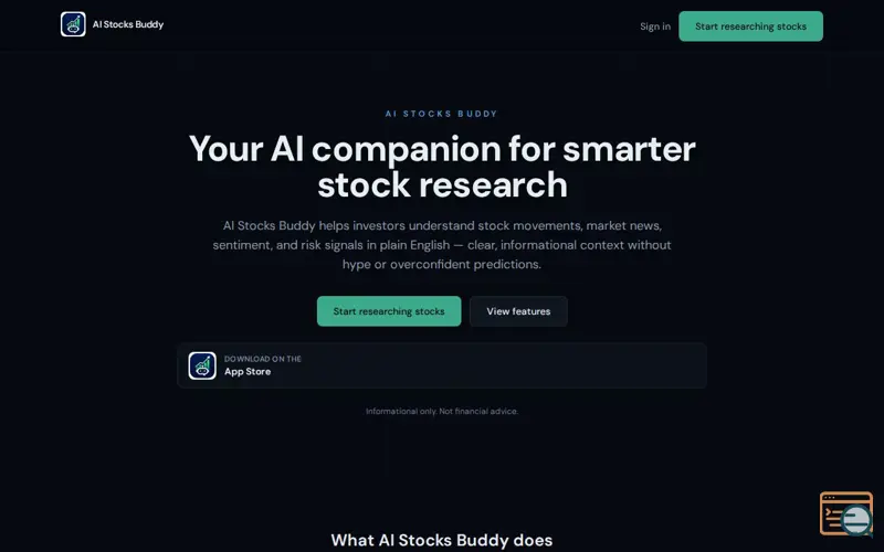 Screenshot of AI Stocks Buddy