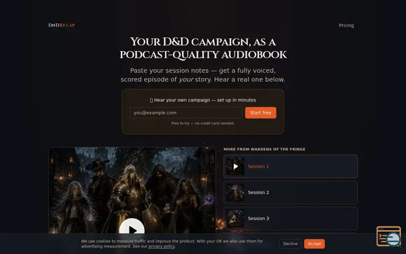 Screenshot of DnD Recap