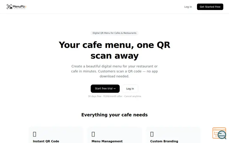 Screenshot of MenuPlzz