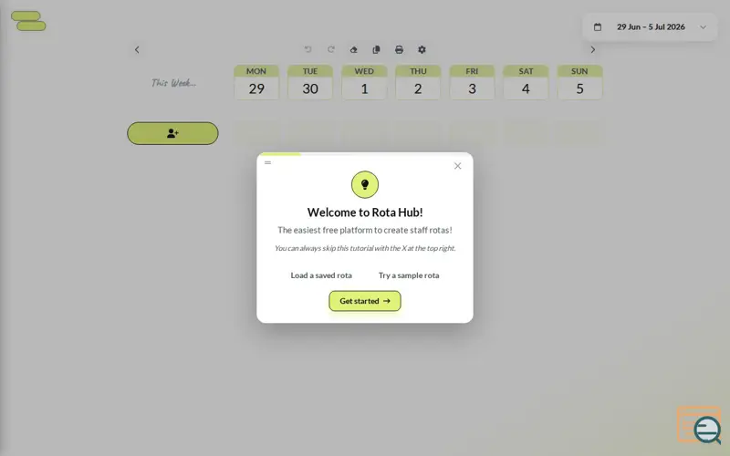 Screenshot of Rota Hub