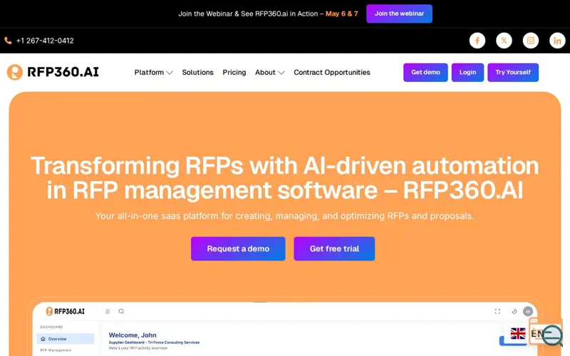 Screenshot of RFP360.ai