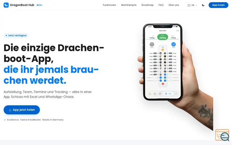 Screenshot of DragonBoat Hub