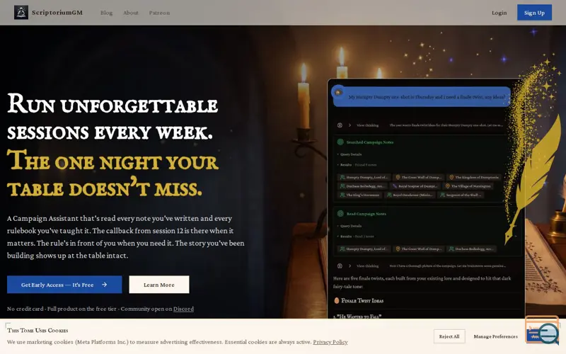 Screenshot of ScriptoriumGM