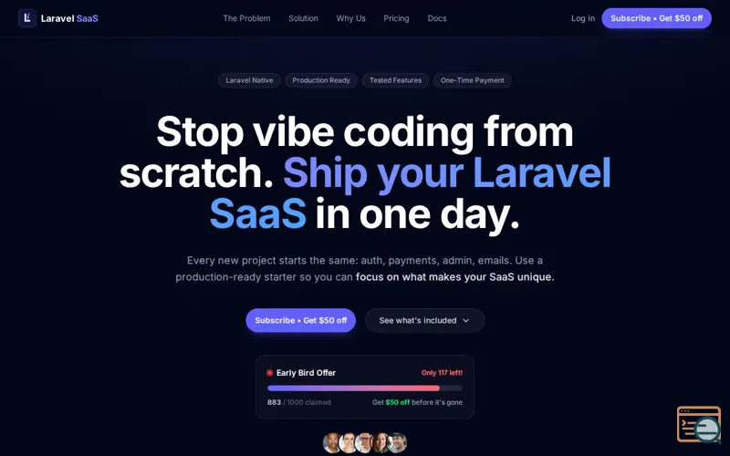 Screenshot of Laravel SaaS Starter