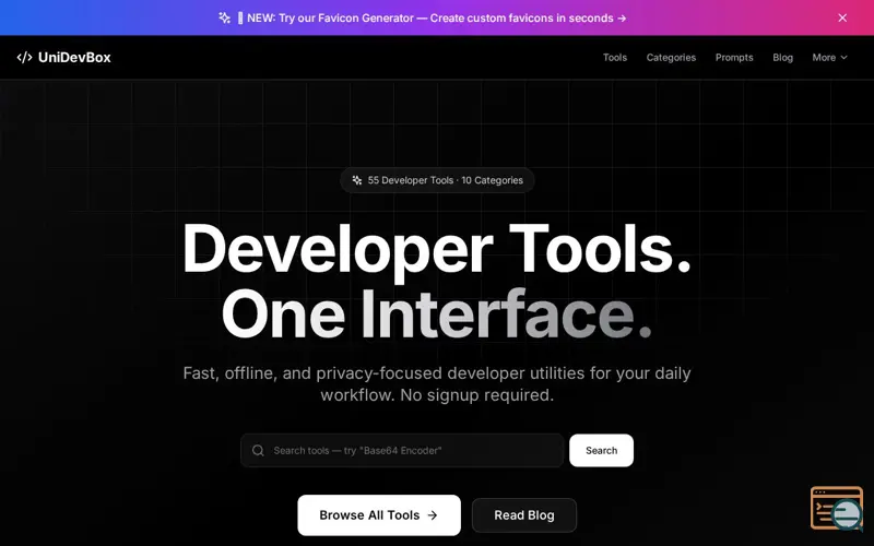 Screenshot of UniDevBox