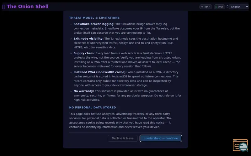 Screenshot of The Onion Shell