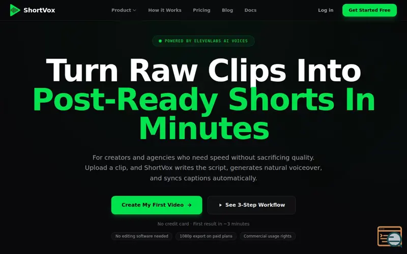 Screenshot of ShortVox