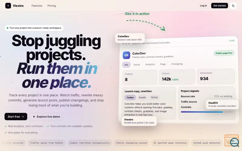 Screenshot of Viestro