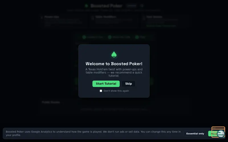 Screenshot of Boosted Poker: Free Online Poker Variant