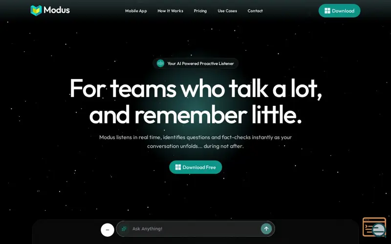 Screenshot of Modus