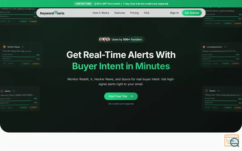 Screenshot of TryKeywordAlerts