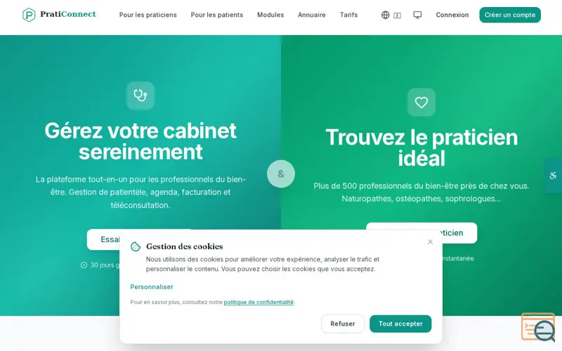 Screenshot of PratiConnect