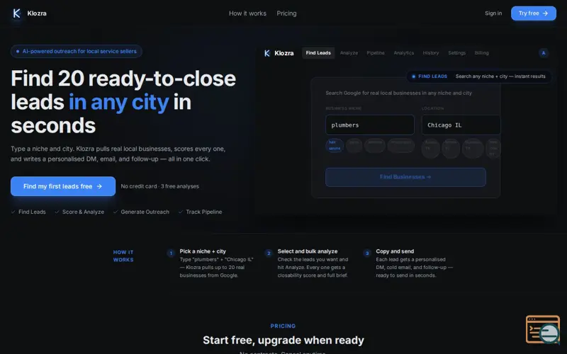 Screenshot of Klozra