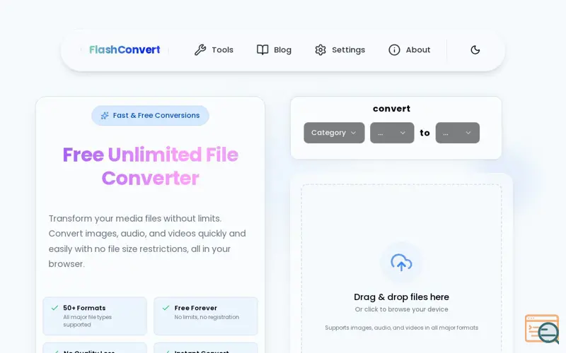 Screenshot of FlashConvert