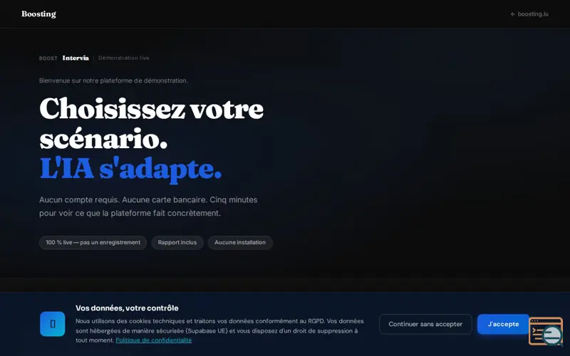 Screenshot of Boosting Intervia